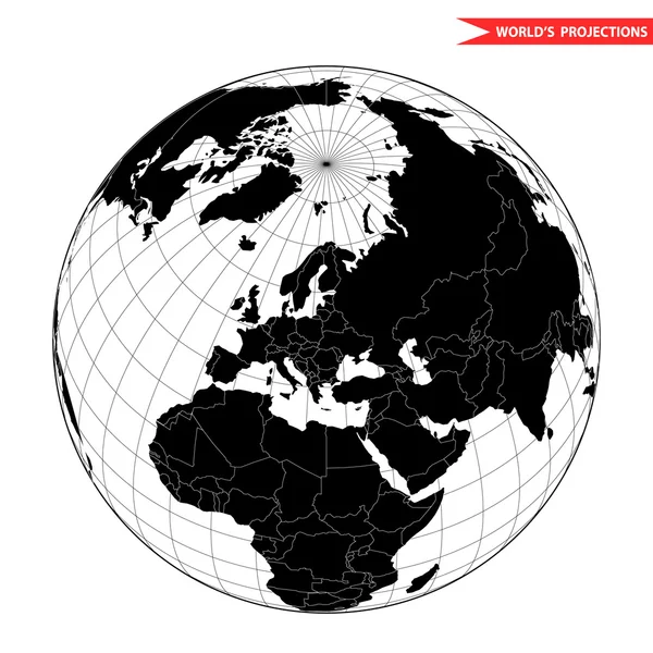 Europe Hémisphère Globe Vue Monde Depuis Icône Espace — Image vectorielle