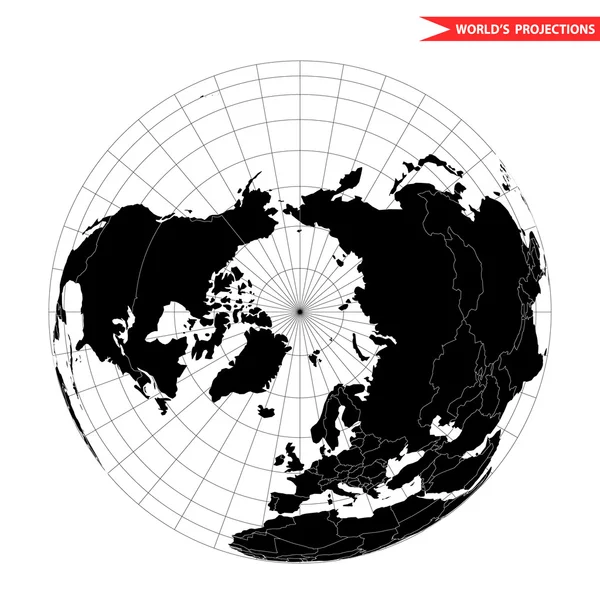 Hémisphère Arctique Vue Monde Depuis Icône Espace — Image vectorielle
