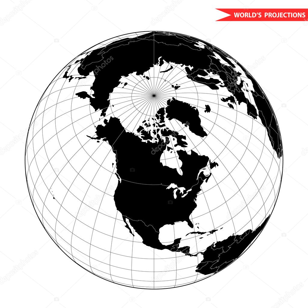 USA globe hemisphere. World view from space icon.