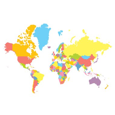 Vector political world map clipart