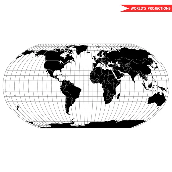 Robinson map projection — Stock Vector