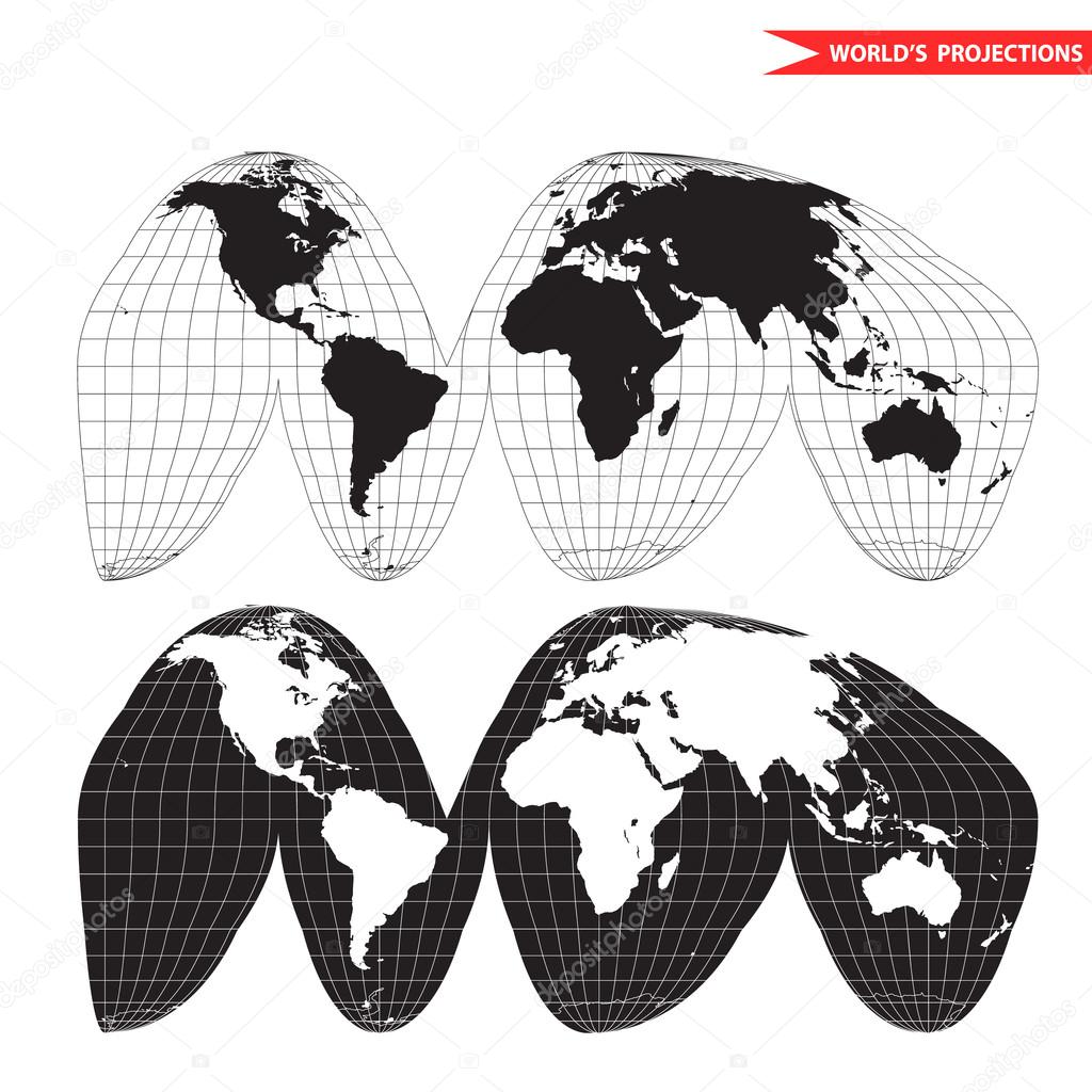 A Colored Vector Map Of The World With Grid Lines Stock Vector Image By C Truekit