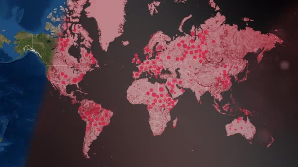 Fin de la pandemia del coronavirus. Concepto de mapa postcovid. Fin de Covid-19 — Vídeos de Stock