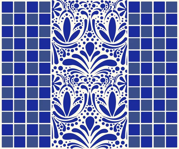 Nahtloses Muster Mit Blumen Blau — Stockvektor