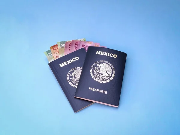 Passaportes Dinheiro Conceito Viagem — Fotografia de Stock