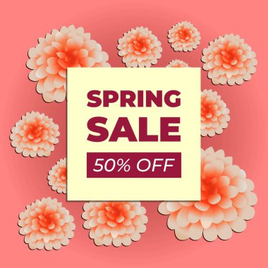 Promosyon bahar indirimi. Çiçek vektörü