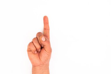 İzole edilmiş. Parmağını kaldır. Arkaplan.