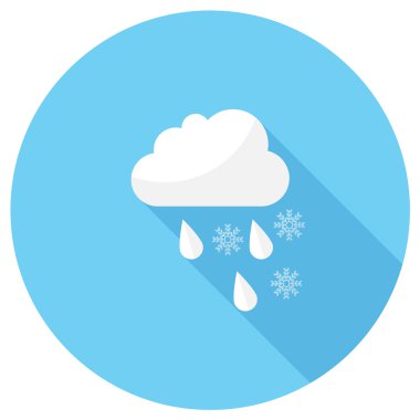 Duş karla karışık yağmur simgesi.