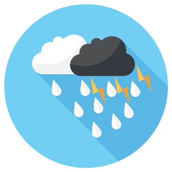 Gedeeltelijk bewolkt met douches pictogram — Stockvector