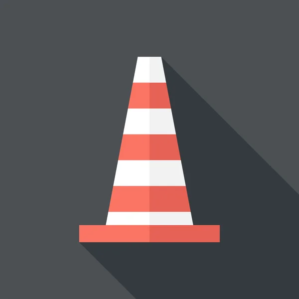 Traffic cone flat icon — Stock Vector