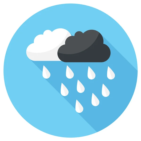 Parcialmente nublado con duchas icono — Vector de stock