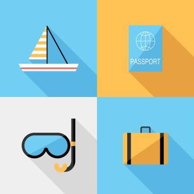 Flat design holidays icons.