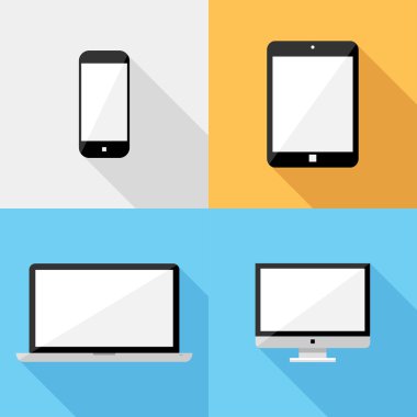 Smartphone and computer icons.
