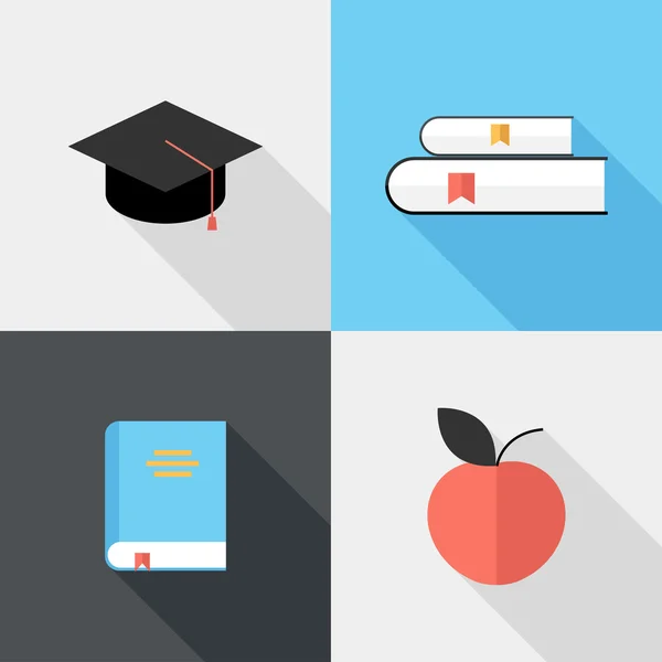 Flat design  education icons. — Stock Vector