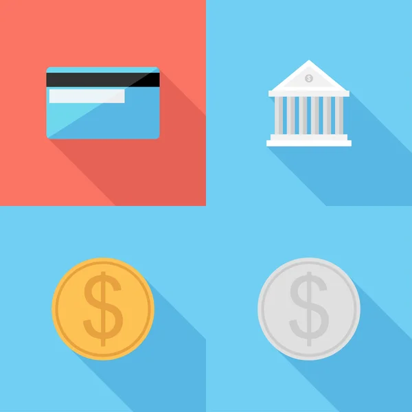 Flat design finance icons. — Stockový vektor