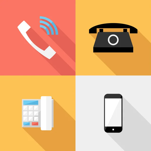 Flat design Telephone icons. — Stockový vektor