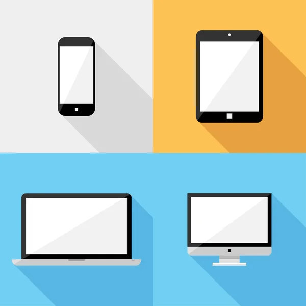 Smartphone and computer icons. — 图库矢量图片