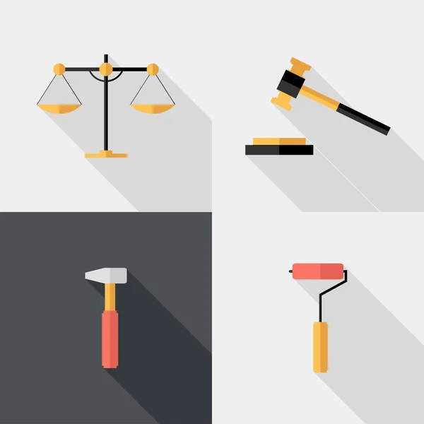 Hand tool and court icons. — Wektor stockowy