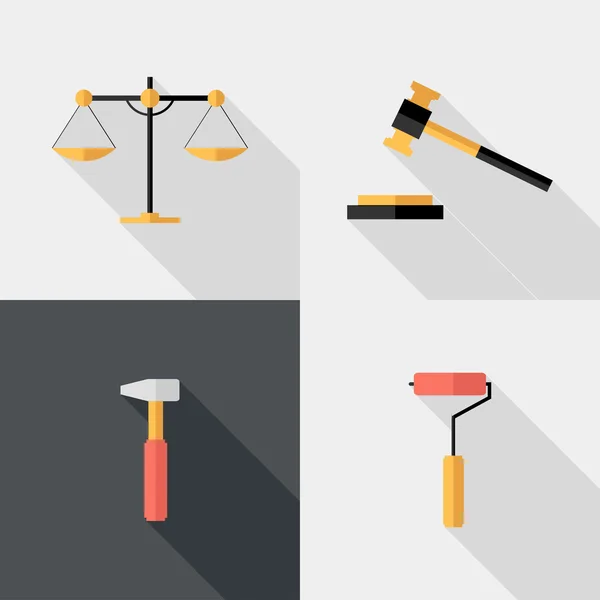 Hand tool and court icons. — Stockvector