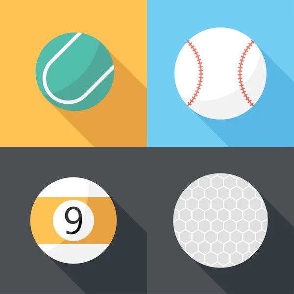 Sportovní míče ikony. — Stockový vektor