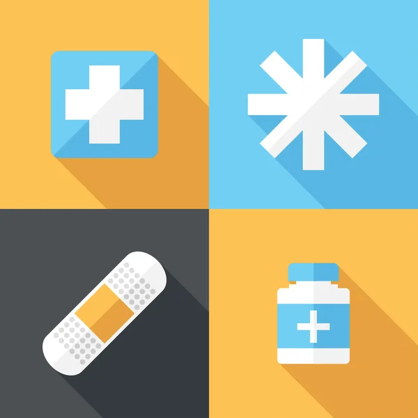 Flat design Medicine icons. — Stok Vektör