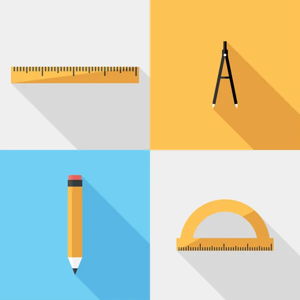 Flat design  Stationery icons. — Stock vektor