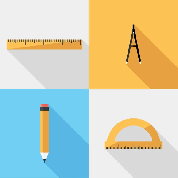 Flat design  Stationery icons. — Stockový vektor