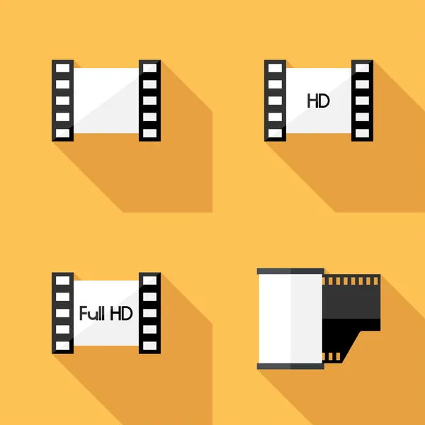 Film  and Photographic film icons. — Stok Vektör