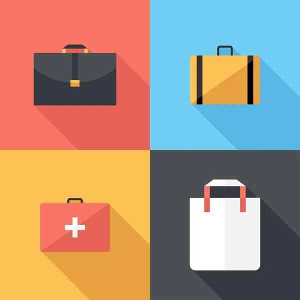 Flat design Suitcase icons. — Stock Vector