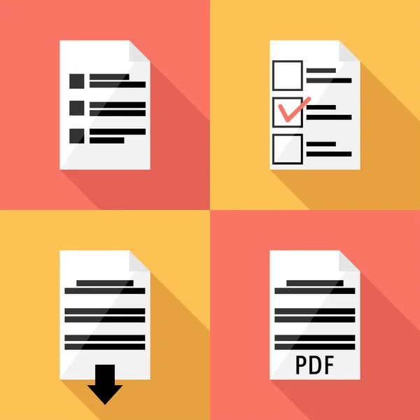 Text file icons. Flat design — Stock Vector