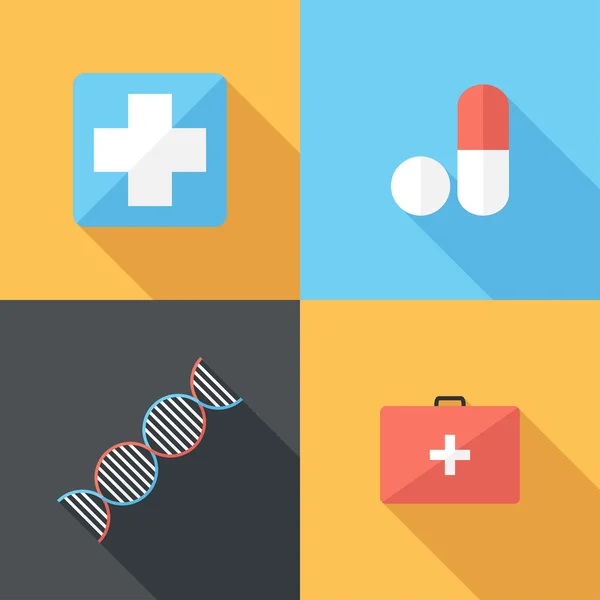 Flat design  medicine icons. — Stockvector