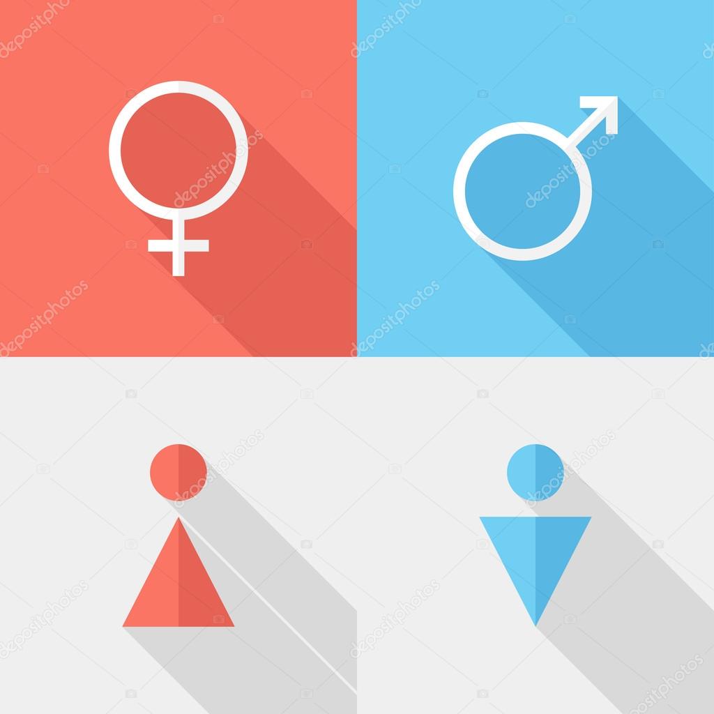 Flat design gender icons