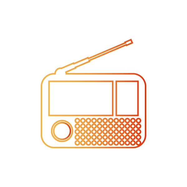 Icono de radio en blanco — Vector de stock