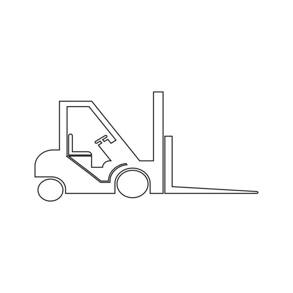 Disegno Illustrazione Del Magazzino Logo Carrello Elevatore — Vettoriale Stock