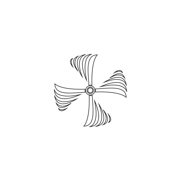 Diseño Ilustración Del Logotipo Del Ventilador — Vector de stock