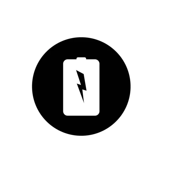 Černá Nabíječka Logo Ilustrační Design — Stockový vektor