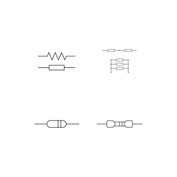 電気抵抗器のアイコン モバイルコンセプトとウェブデザインのための完全なフラット記号 抵抗回路素子のグリフアイコン シンボル ロゴイラスト ベクトルグラフィックス — ストックベクタ