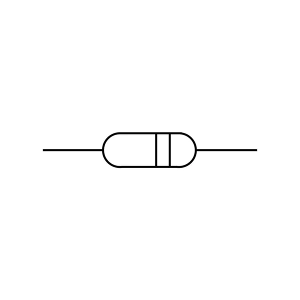 Icono Vector Resistencia Eléctrica Signo Plano Lleno Para Concepto Móvil — Vector de stock