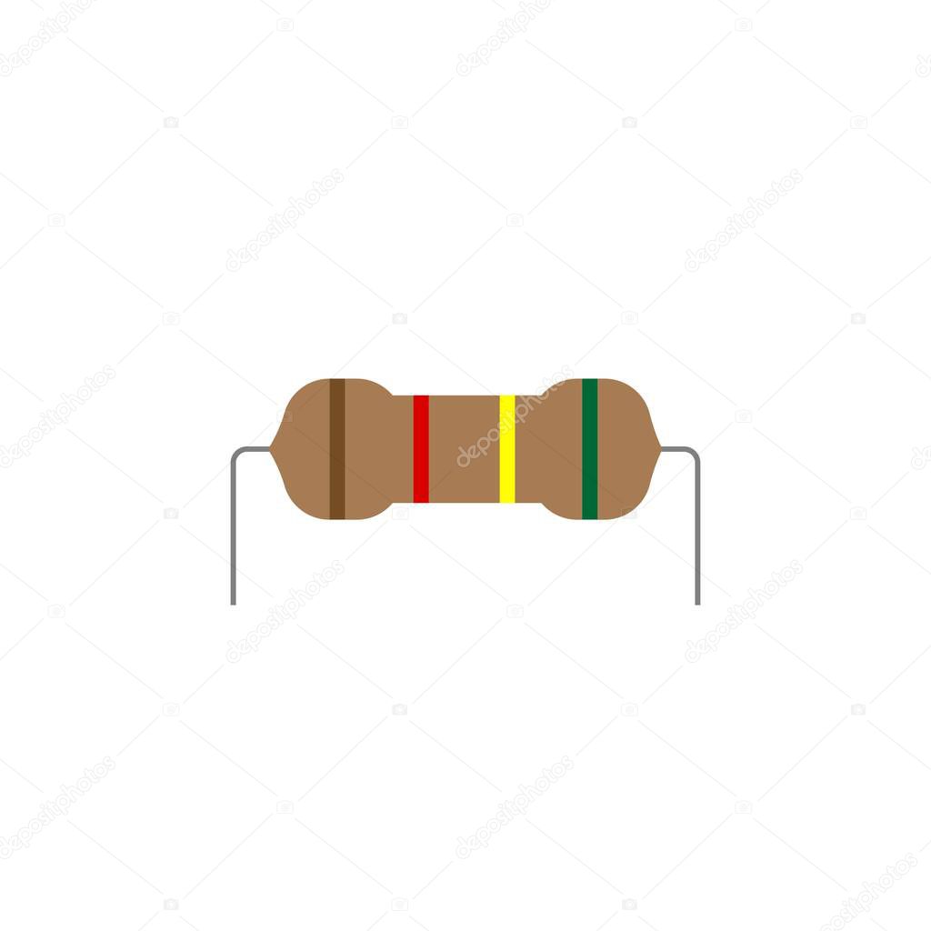 Electrical resistor vector icon. filled flat sign for mobile concept and web design. Resistor circuit element glyph icon. Symbol, logo illustration. Vector graphics