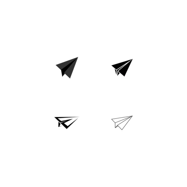 Papier Vliegtuig Logo Illustratie Ontwerp — Stockvector