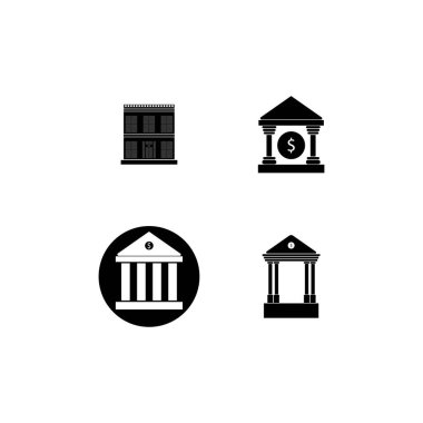 Banka binası simge çizimi tasarımı