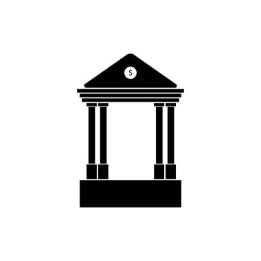 Banka binası simge çizimi tasarımı