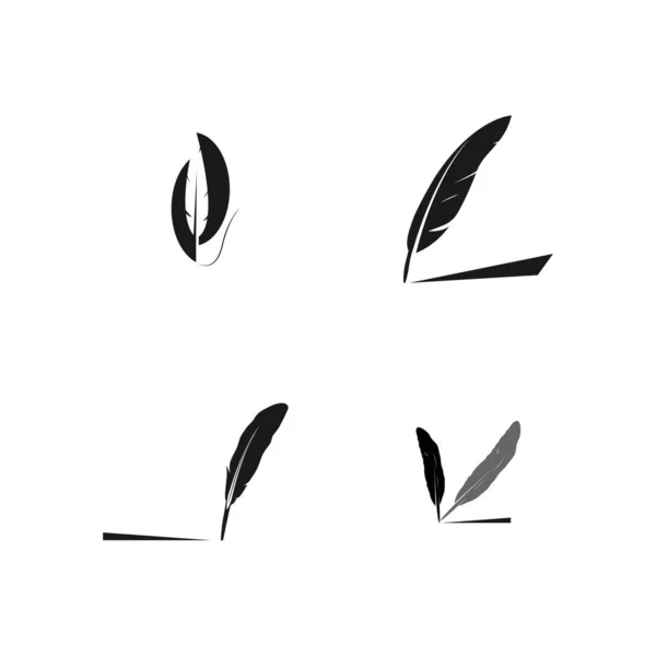 Desain Logo Bulu Pena Gambar Stok - Stok Vektor