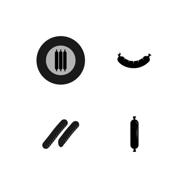 Disegno Illustrazione Logo Salsiccia Nera — Vettoriale Stock