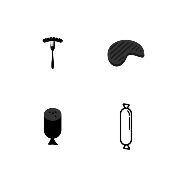 Black Sausage Logo Illustration Design — Stock Vector