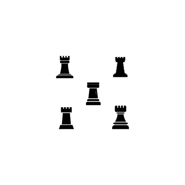Černá Šachová Ikona Ilustrační Design — Stockový vektor