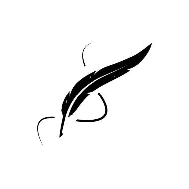 Tüy kalem logosu illüstrasyon tasarımı