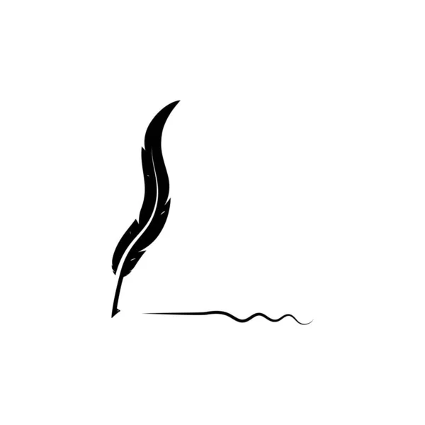 Feather Pen Logo Illustration Design — Stock Vector
