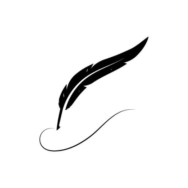 Pena Caneta Logotipo Ilustração Design — Vetor de Stock