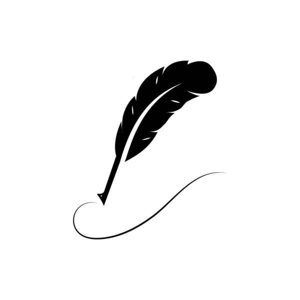 Pluma Pluma Logotipo Ilustración Diseño — Vector de stock